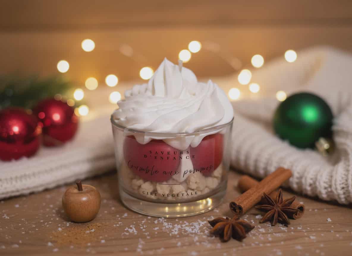 Bougie gourmande - Crumble aux pommes